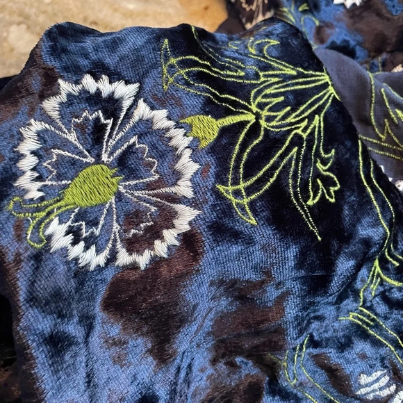 Anthropologie Lacy Velvet Embroidered Blouse - Picture 6 of 12